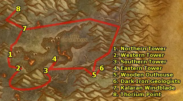badlands to searing gorge